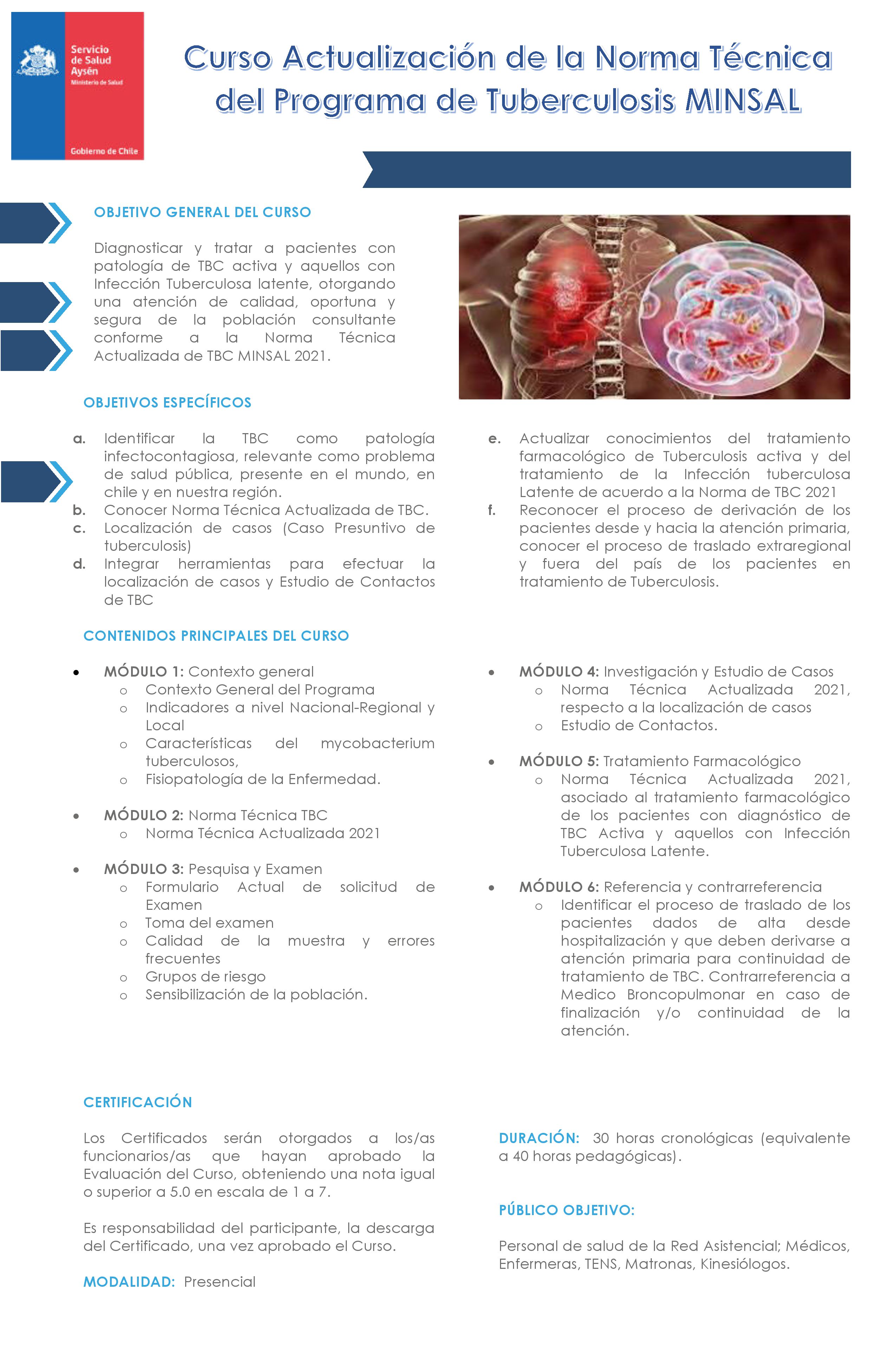 Curso Actualización de la Norma Técnica del Programa de Tuberculosis MINSAL