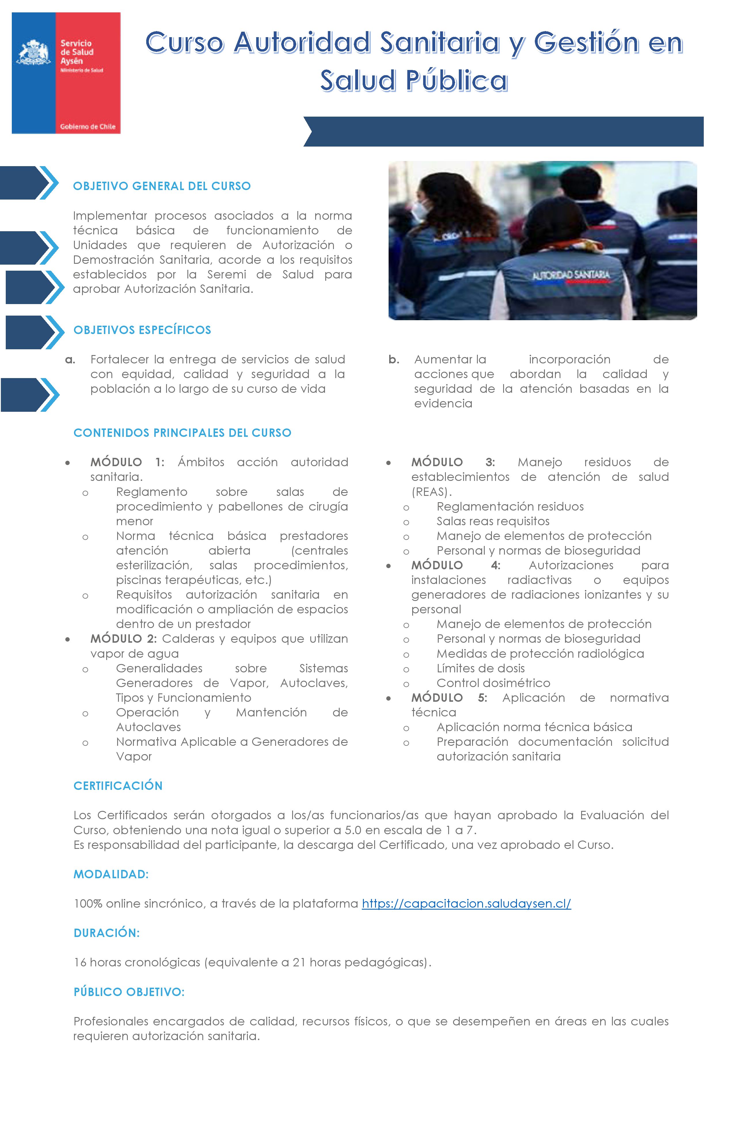 Curso Autoridad Sanitaria y Gestión en Salud Pública