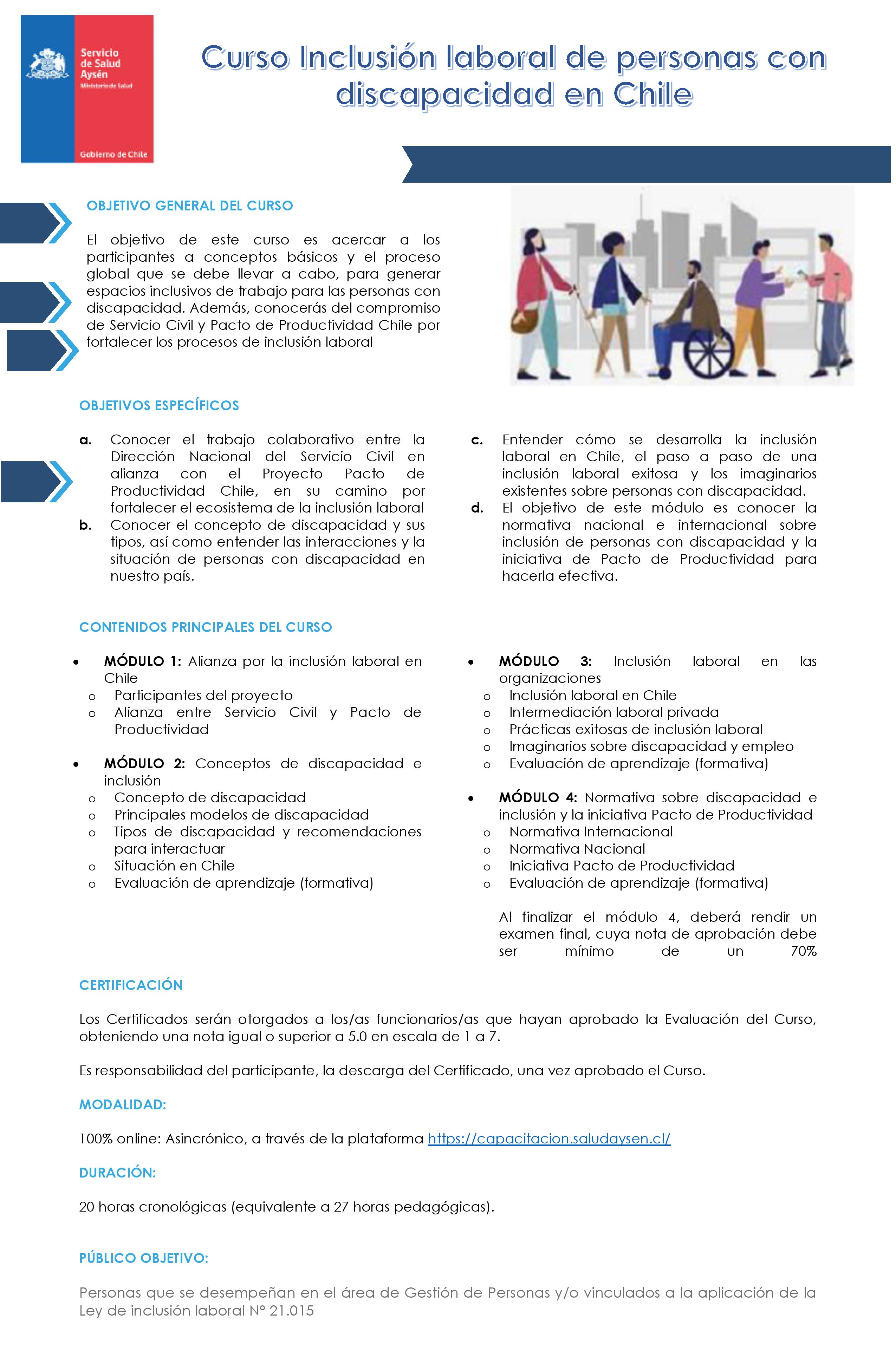 Curso Inclusión laboral de personas con discapacidad en Chile